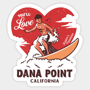 Vintage Surfing You'll Love Dana Point, California // Retro Surfer's Paradise Sticker